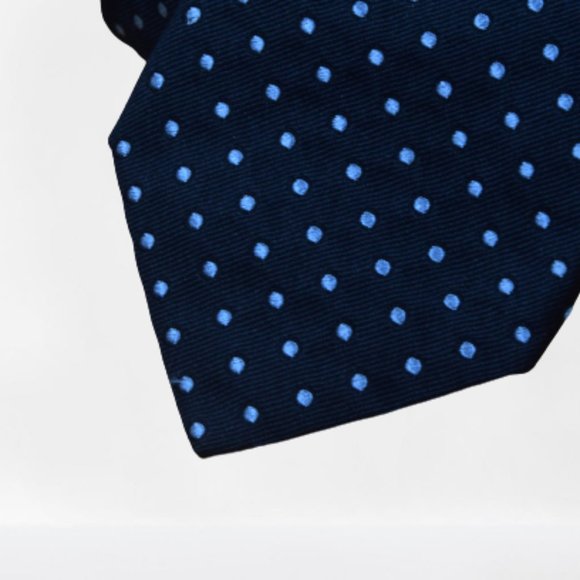 brio251120_0_grande.jpg?v=  $330 BRIONI Navy Blue polka Geometric Handmade woven jacquard dégradé silk tie
